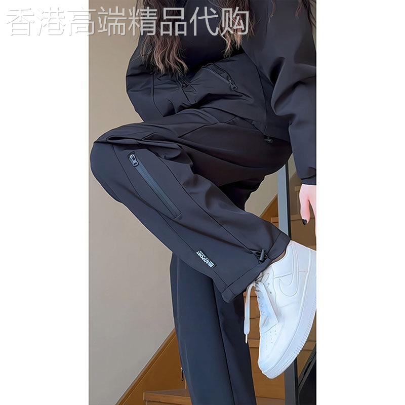 户外登山软壳冲锋裤女款防风防水休闲工作服裤美式运动滑雪裤子春