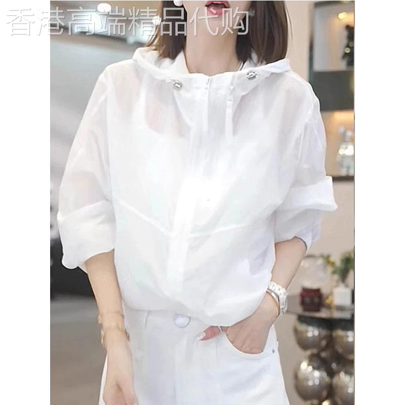 韩版白色微透防晒薄款外套女2026夏季新款欧货宽松显瘦休闲上衣潮