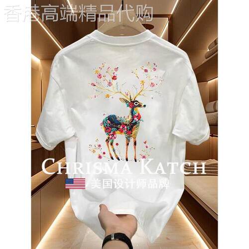 出口美国Chrisma Katch~男女款潮牌宽松百搭圆领上衣休闲宽松