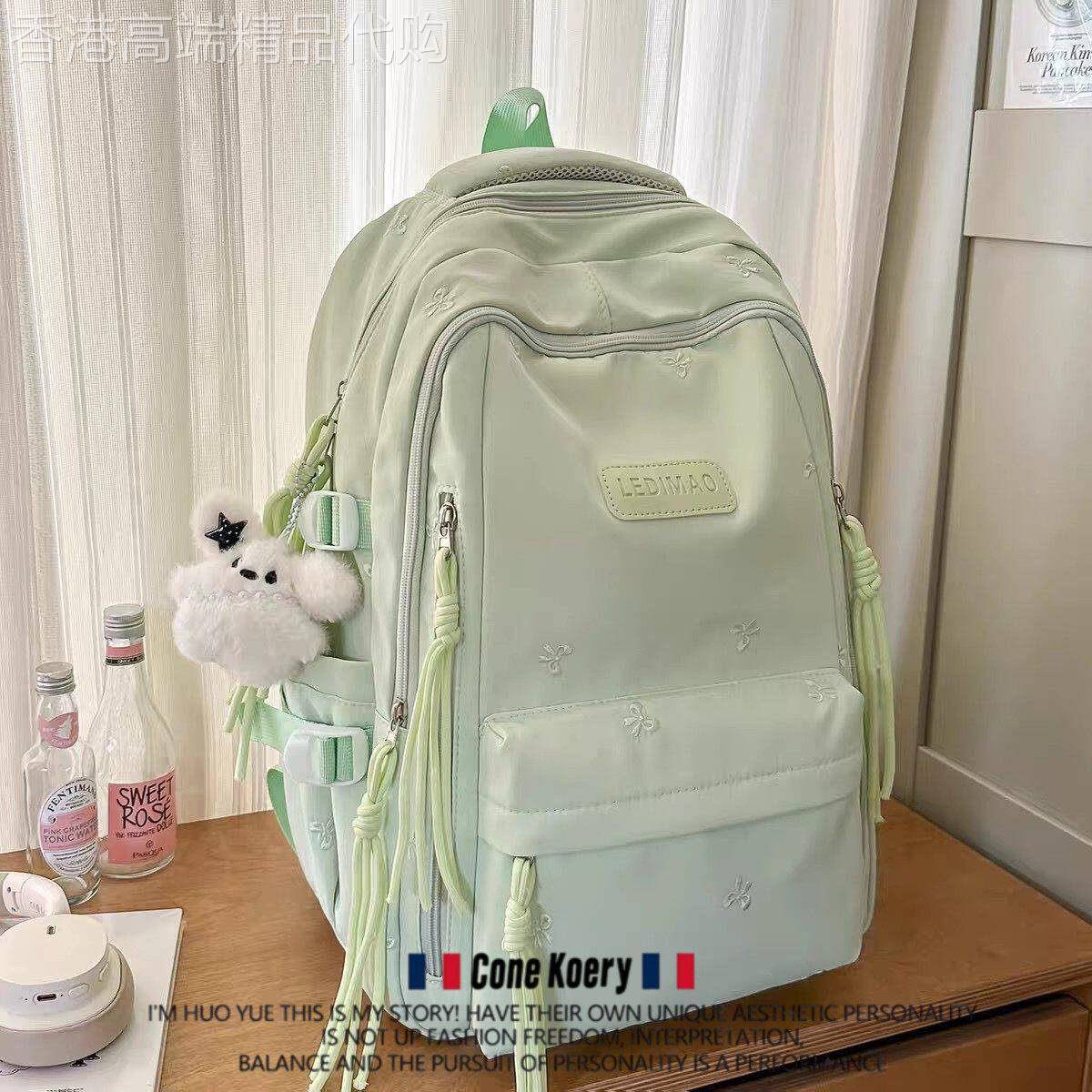 明星同款儿童书包女生小学生初中生高中生大容量揹包高颜值双肩包
