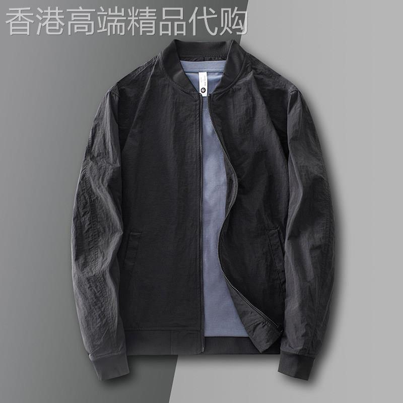 外套男春秋季潮牌宽松短款棒球领夹克男士高端商务休闲纯色上衣服