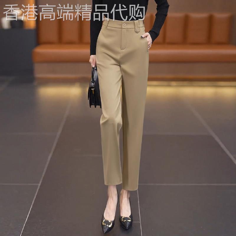 休闲百搭烟管裤女夏季2026新款职业西装裤直筒宽松高腰显瘦哈伦裤