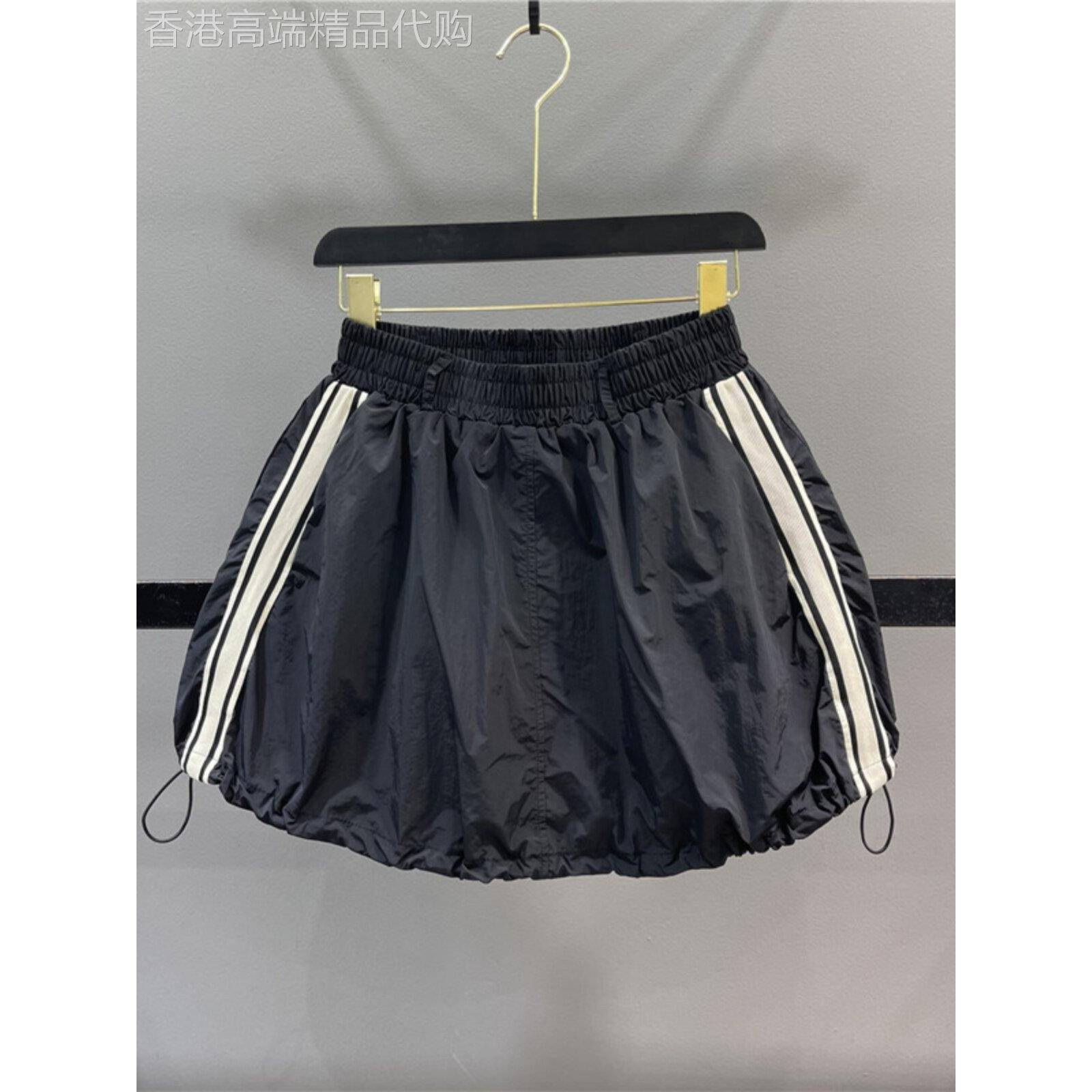 美国拉绳速干女士夏季新款小边拼接休闲灯笼裙