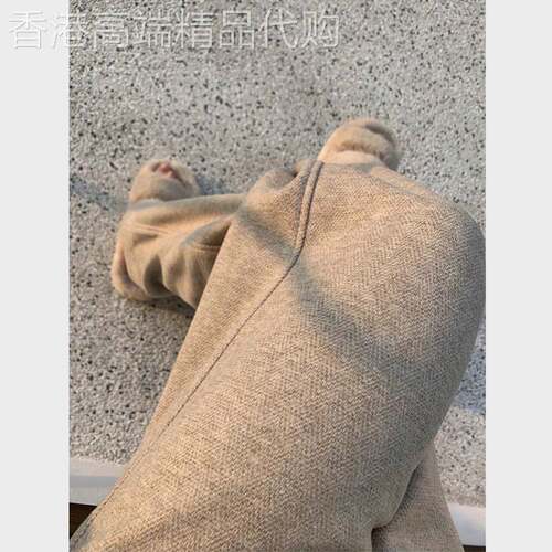 2025新款爆款直筒卫裤高腰垂感拖地毛呢阔腿裤小个子裤子女秋冬季