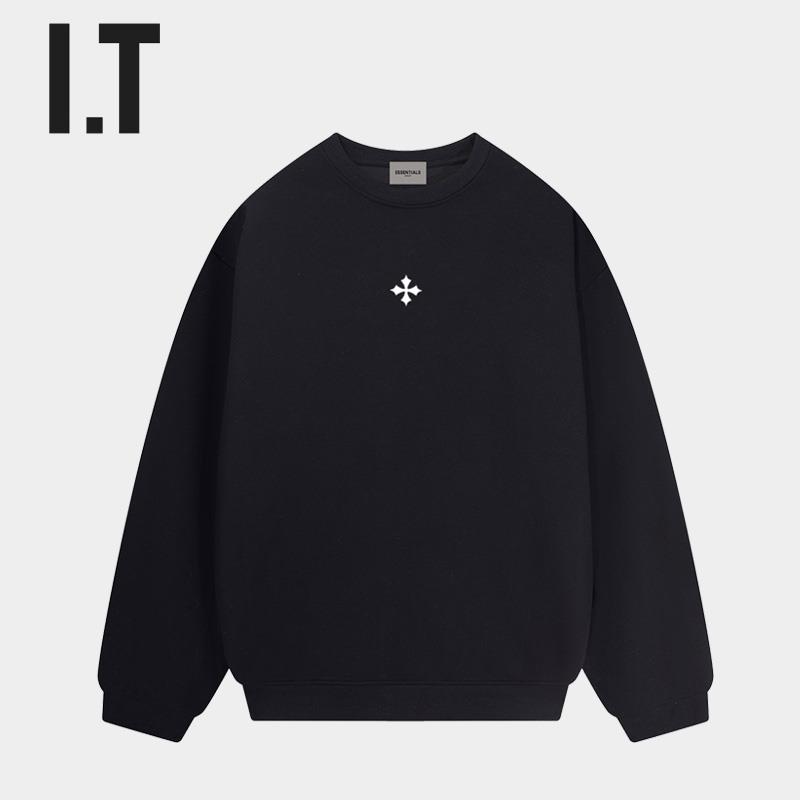 ESSENTIALS潮牌十字架圆领卫衣男女休闲百搭加绒纯棉打底衫上衣