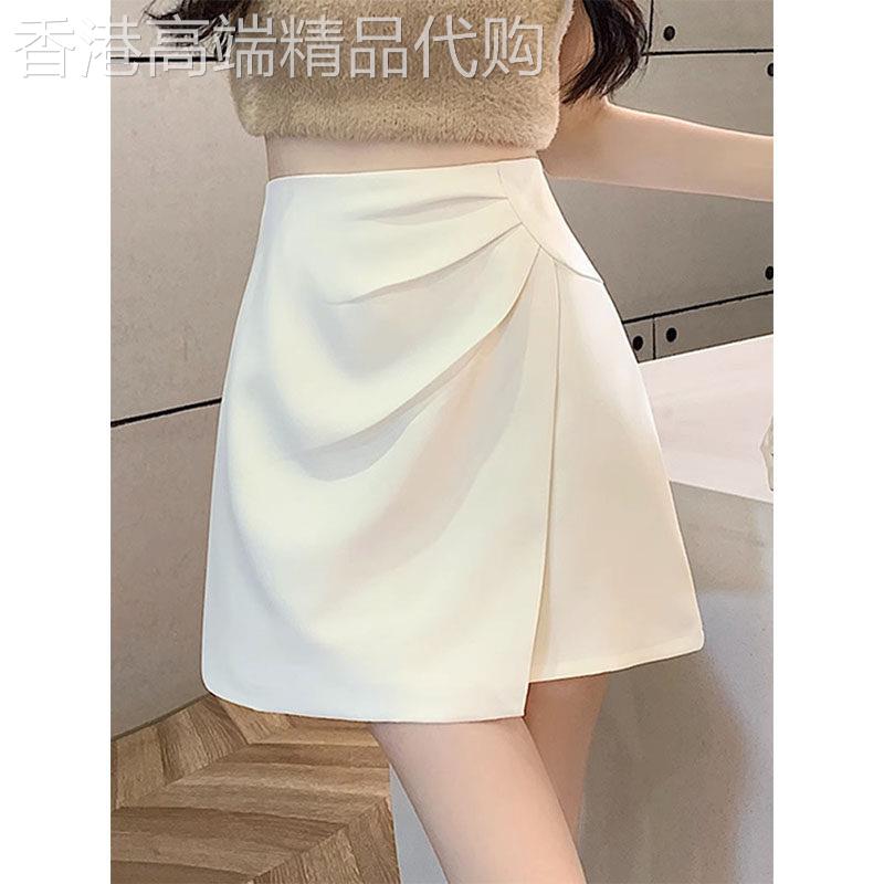 白色半身裙女2026新款夏季薄款a字高腰显瘦设计感不规则包臀短裙