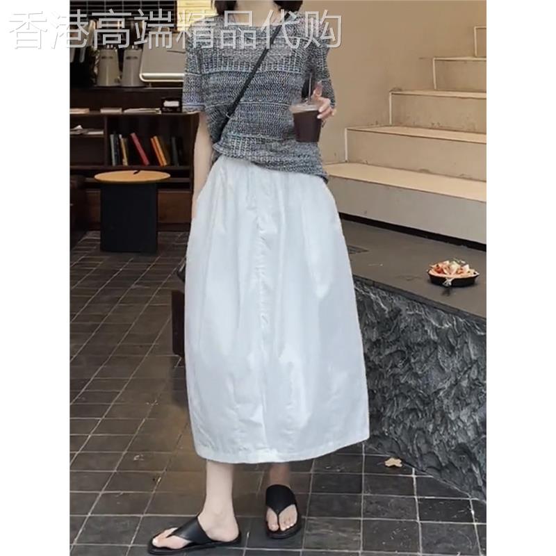 日系白色a字半身裙子女2026新款春季高腰宽松设计感气质显瘦伞裙