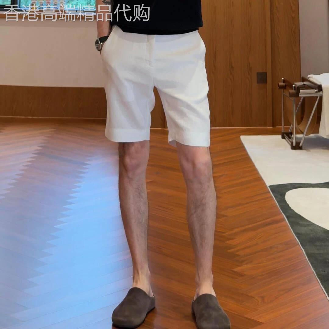 老钱风亚麻短裤男夏季潮流百搭薄款透气直筒五分裤户外休闲沙滩裤