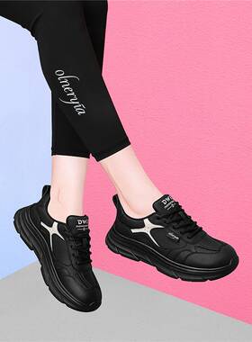 REMNY ZCCI黑色老爹鞋2025新款女款春秋厚底软底旅游运动休闲鞋子