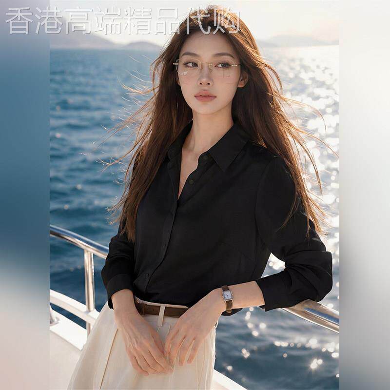 潮牌时尚休闲雪纺长袖衬衫女秋季2026新款气质职业装通勤衬衣上衣