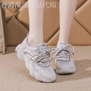 真皮老爹鞋女款春秋2025新款爆款百搭厚底增高软底轻便休闲运动鞋