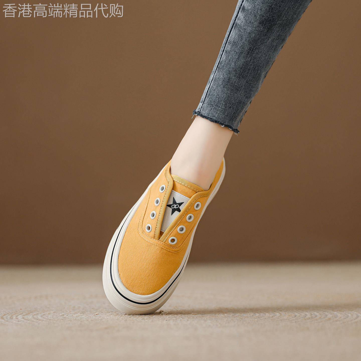 西班牙小众品牌ONGYSL帆布鞋女新款女鞋夏季透气薄款小众板鞋女