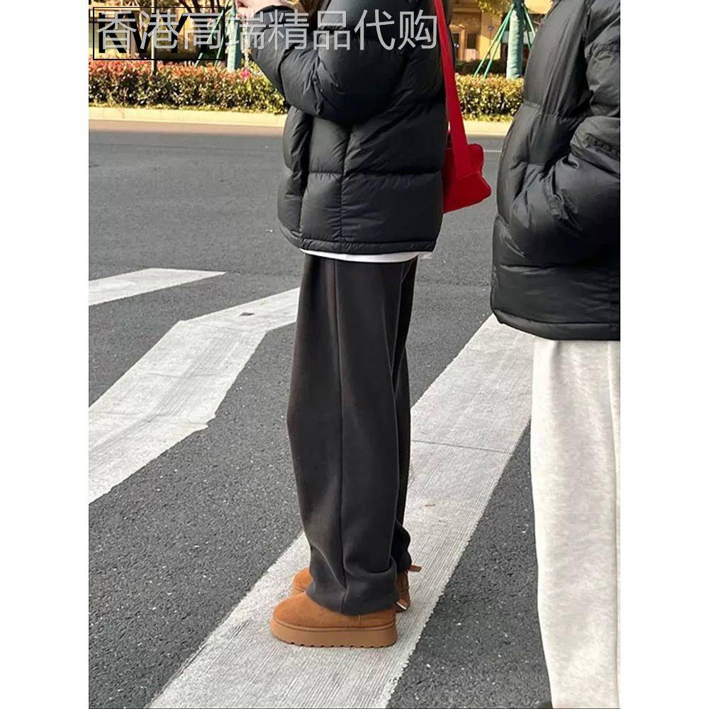 潮牌男士高级感弯刀裤秋季卫裤2025新款美式重磅宽松长裤男休闲裤