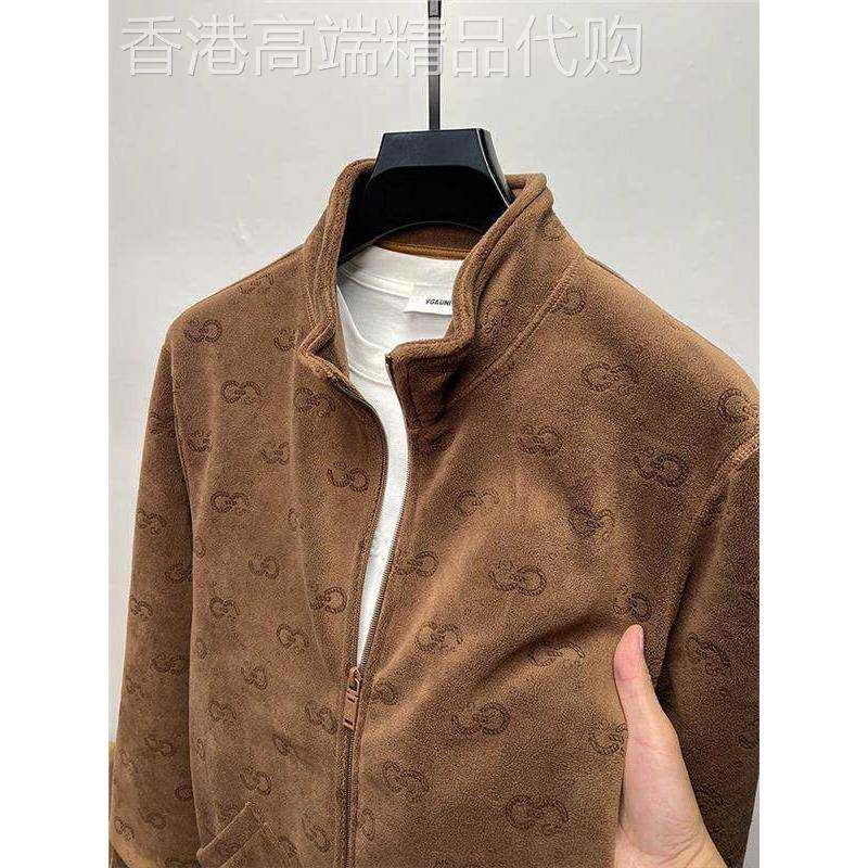 奥利绒加绒加厚开衫卫衣男外套拉炼半高领衣服潮流秋冬季摇粒抓绒