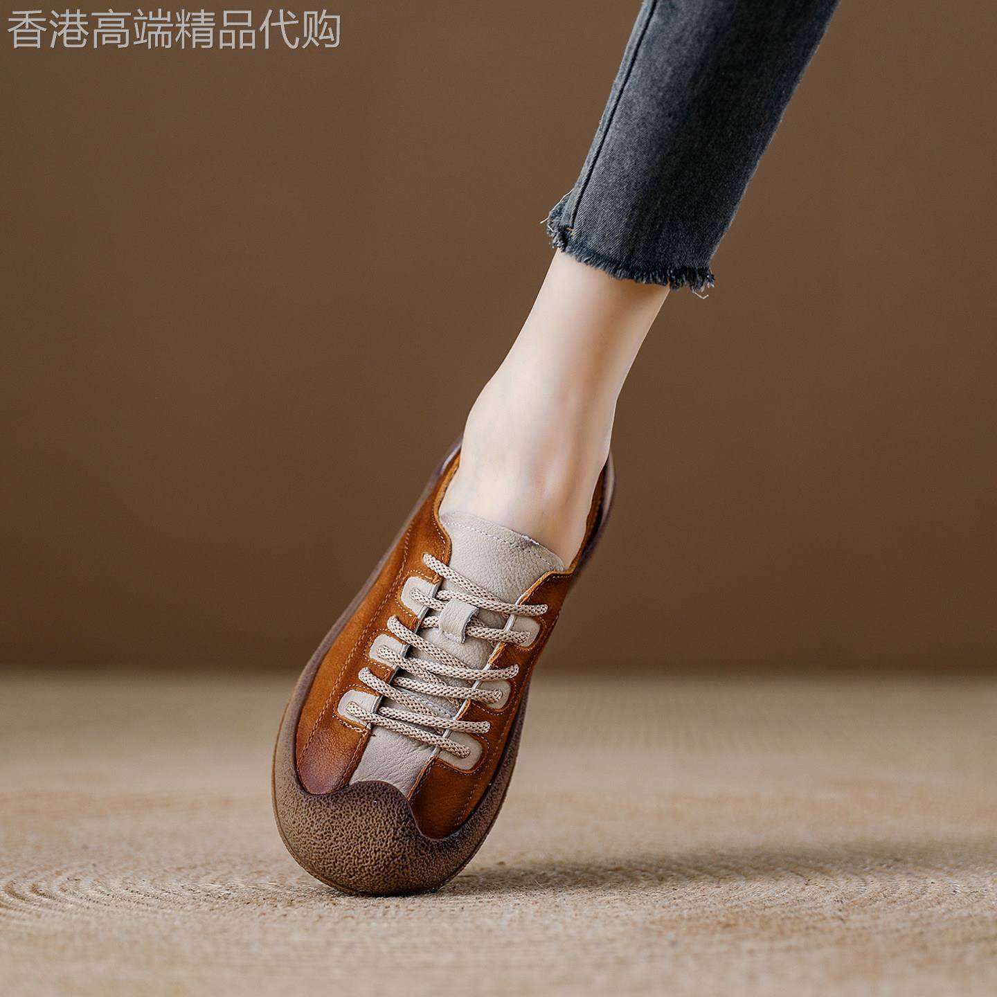 西班牙小众品牌ONGYSL软底覆古德训鞋女新款女秋季轻便休闲鞋舒适