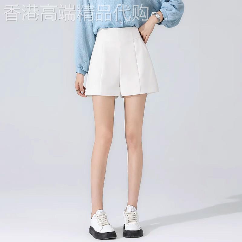 韩版白色西装短裤女2026夏季新款小个子高腰A字阔腿显瘦外穿裤子