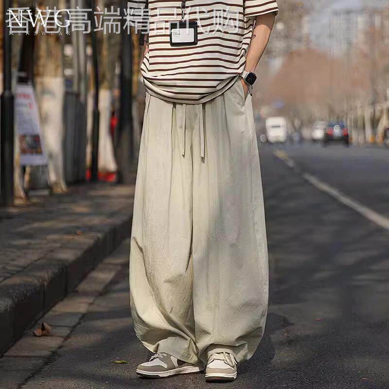 棉麻裤子男夏季2026新款百搭宽松大码阔腿灯笼裤男士薄款休闲长裤