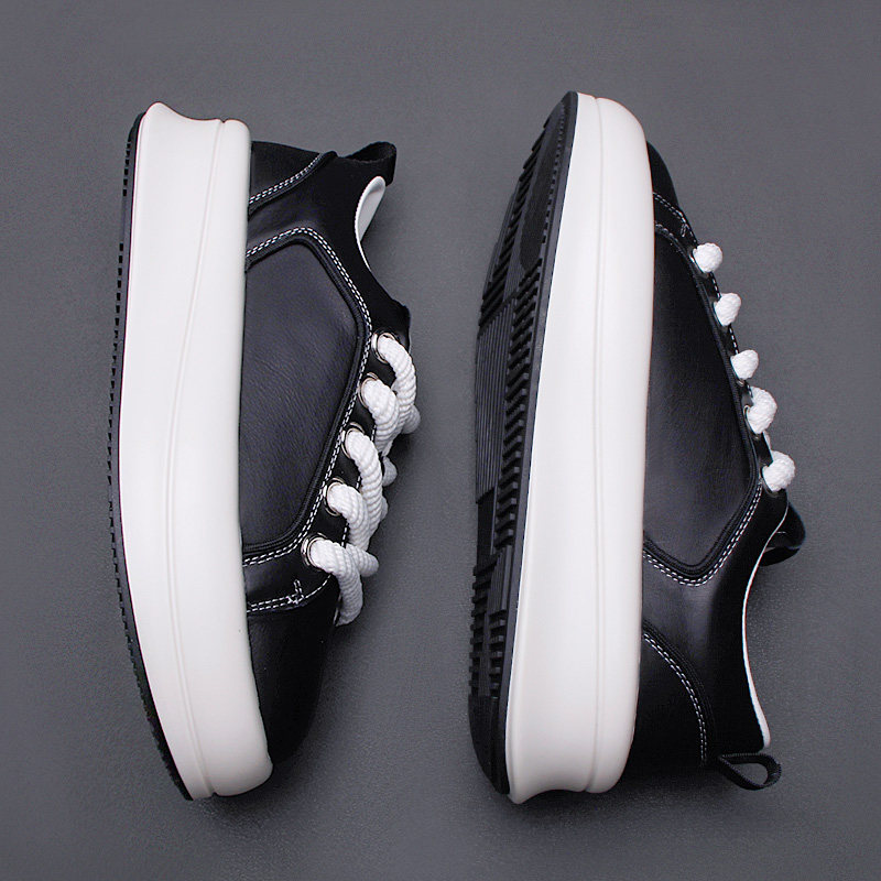 2025新款冬季真皮透气厚底增高板鞋男鞋百搭休闲运动面包鞋老爹鞋,流行男鞋,休闲板鞋,淘宝优惠券,粉丝福利购,淘宝优惠卷