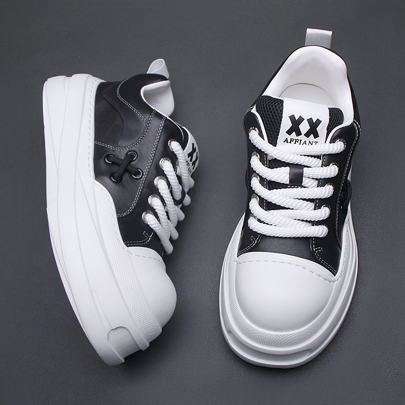 欧洲站潮牌大头面包鞋男2025新款厚底增高休闲板鞋松糕鞋透气男鞋,流行男鞋,休闲板鞋,淘宝优惠券,粉丝福利购,淘宝优惠卷