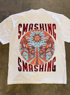 品质男装太阳神短袖男夏季重磅纯棉男女同款ins美式休闲情侣t恤衫