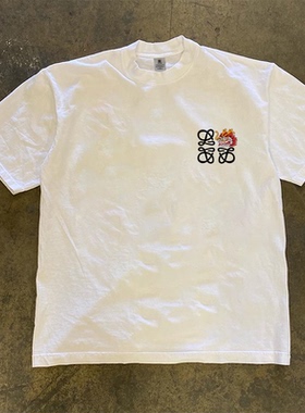 260g重磅不透个性设计龙头四方标T恤夏季纯棉圆领短袖男女款休闲