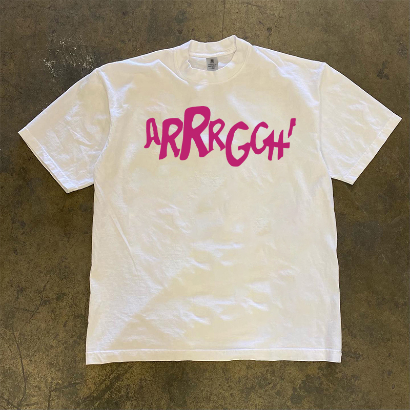 JSC{100%纯棉} 轻奢潮款个性印花t恤夏季圆领短袖男t恤宽松休闲