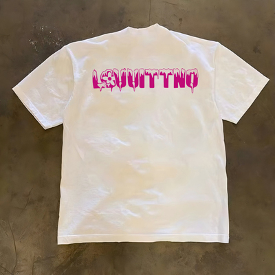 100%纯棉 攻击力+1潮款个性T恤夏季短袖男女同款圆领宽松休闲半袖