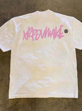 JSC{100%纯棉}轻奢潮款个性印花夏季圆领短袖t恤男女同款宽松休闲