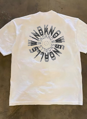 100%纯棉 潮款个性设计印花T恤夏季短袖男女同款圆领宽松休闲半袖