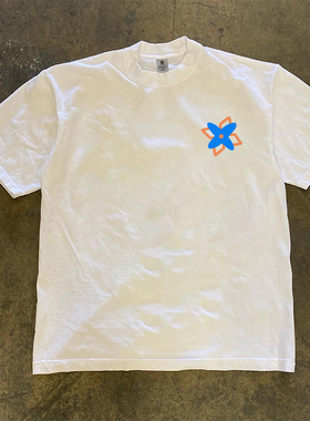 JSC 100%纯棉 轻奢潮款个性设计夏季圆领短袖t恤男女情侣款休闲