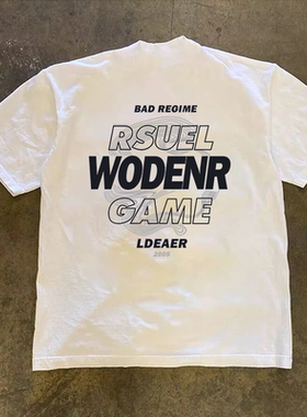 JSC{纯棉时代} 260g重磅不透潮流个性印花t恤夏季圆领短袖男宽松