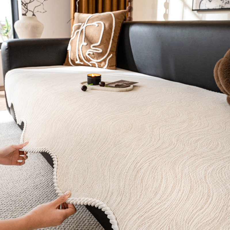 法式奶油风异形雪尼尔沙发垫2025新款一片式轻奢高级感沙发坐垫子