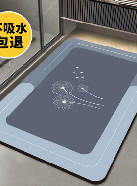 硅藻泥吸水地垫浴室卫生间门口进门入户防滑脚垫子洗手间厕所地毯