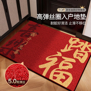 2025新款 入户门地垫进门口防尘免洗脚垫家用耐脏防滑红色丝圈门垫