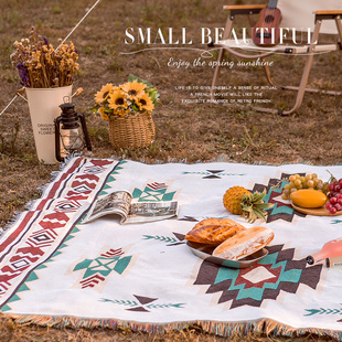 网红野餐垫ins露营毯子帐篷地垫防潮加厚户外折叠波西米亚风桌布