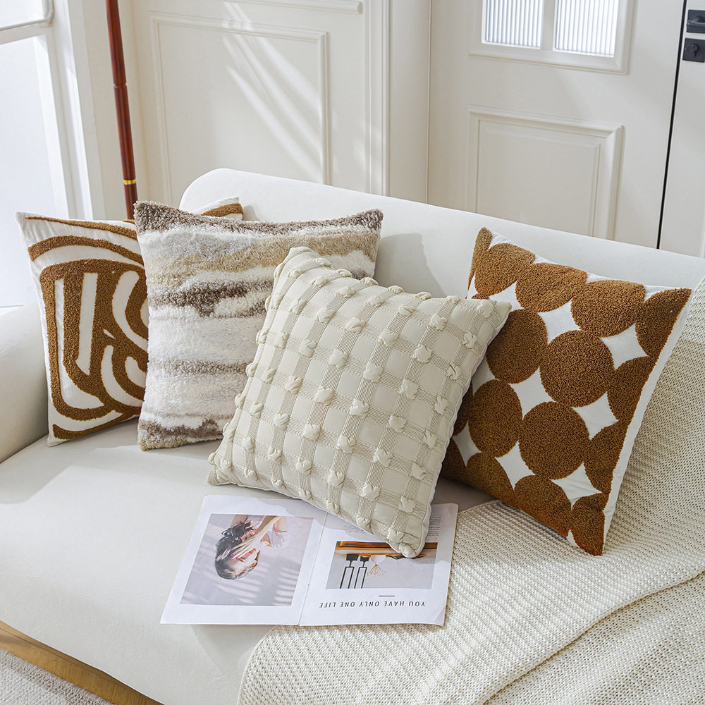 奶油中古风复古美拉德颗粒肌理抱枕客厅沙发座椅靠枕房间飘窗靠枕