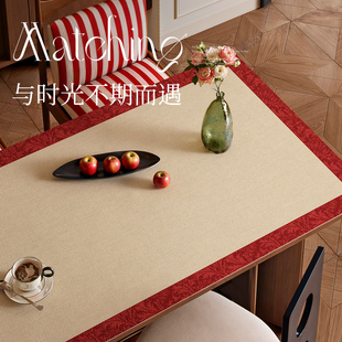 2025新年款餐桌垫红色喜庆氛围感桌垫防水防油防烫隔热茶几桌垫