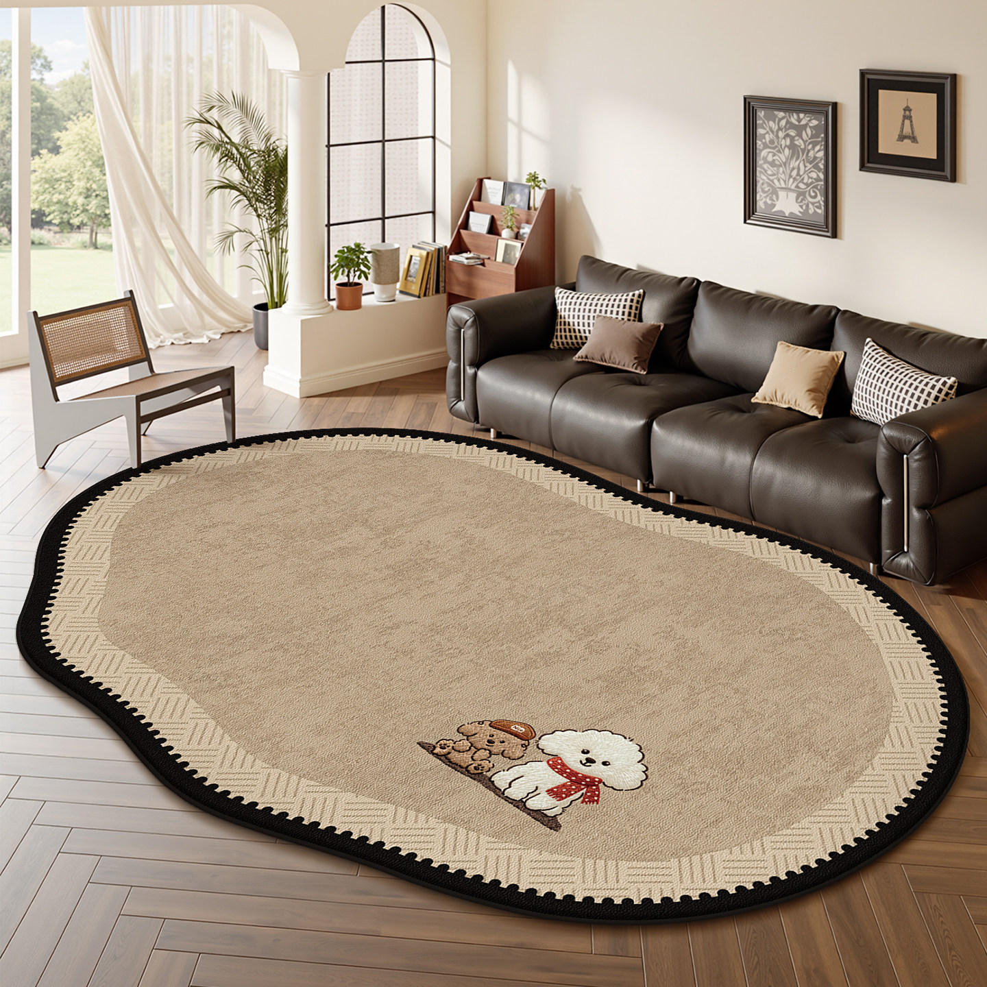 法式卡通客厅地毯沙发卧室高级感地垫免打理防水免洗可擦防滑垫子,居家布艺,地毯,淘宝优惠券,粉丝福利购,淘宝优惠卷