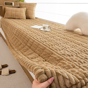 复古风飘窗垫2025冬季新款毛绒窗台垫坐垫卧室阳台可定制固定防滑