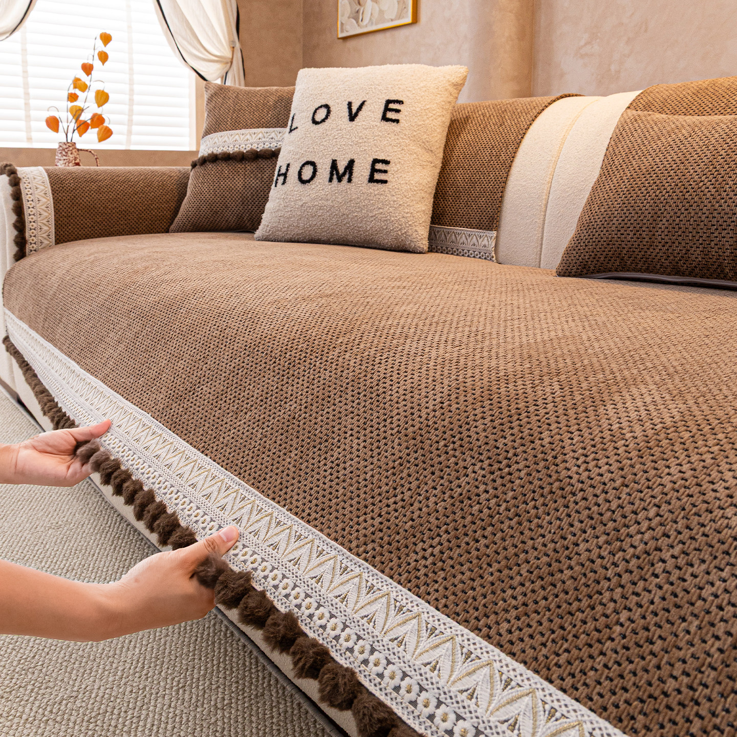 沙发垫子2026新款四季通用固定防滑皮沙发坐垫轻奢高级感简约现代