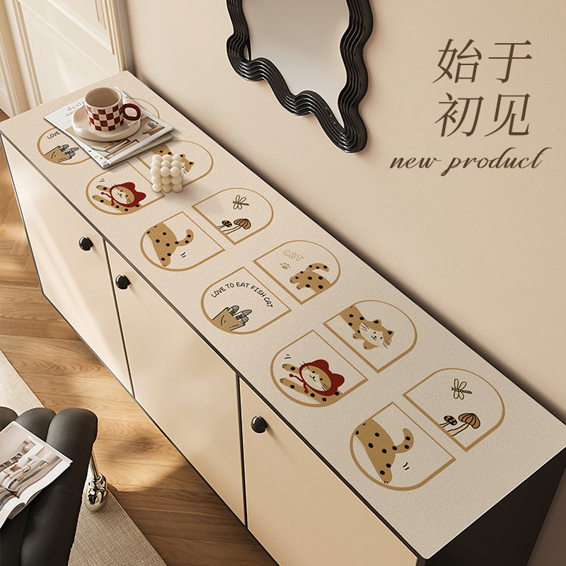 电视柜桌垫轻奢高级感皮革桌布鞋柜台面保护垫防水防油餐边柜桌垫,居家布艺,桌布,淘宝优惠券,粉丝福利购,淘宝优惠卷