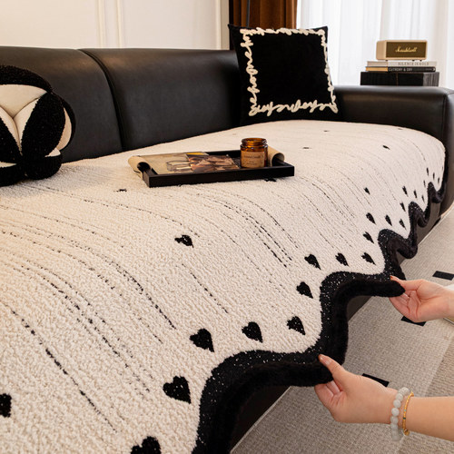 冬季新款简约异形毛绒沙发垫2025