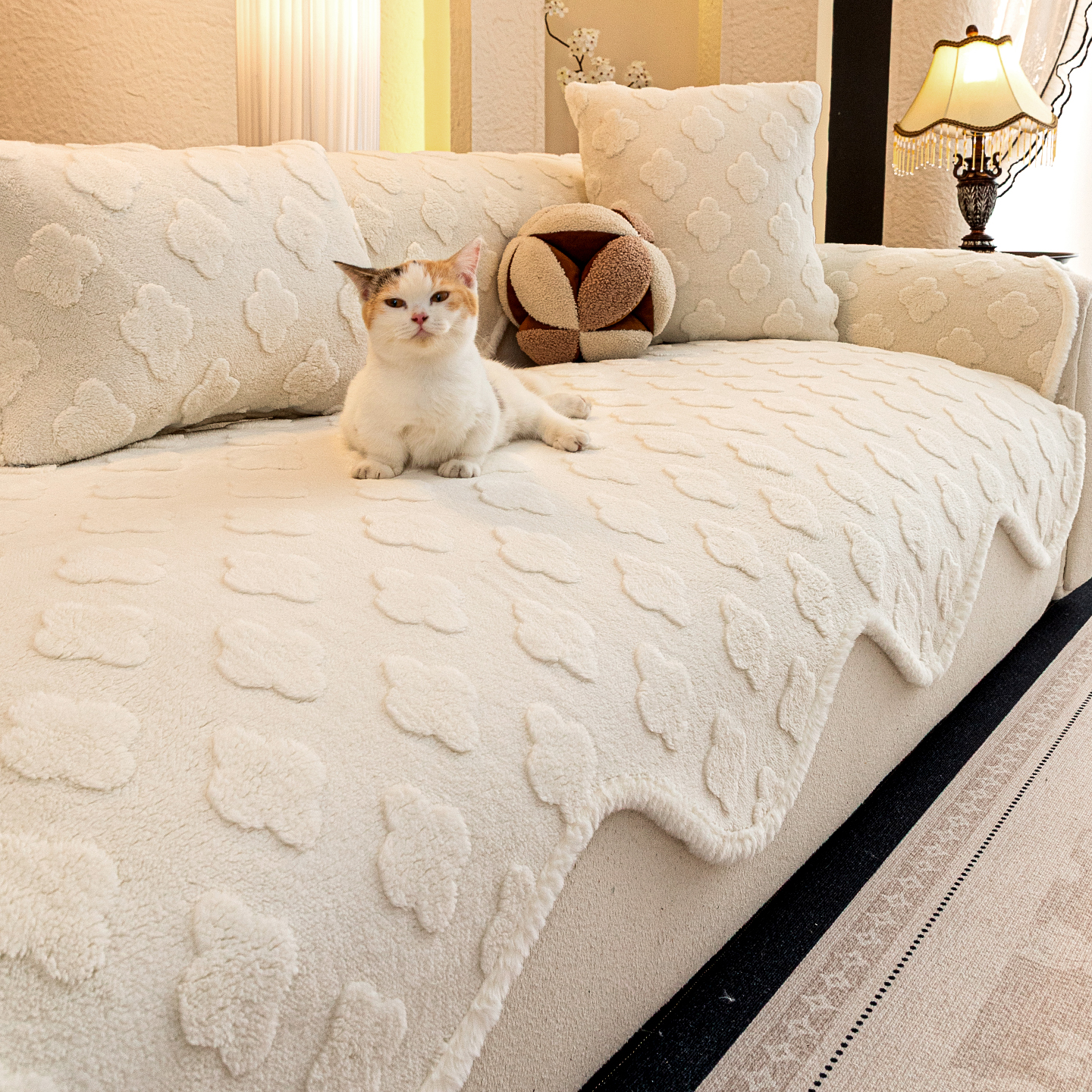 简约加厚毛绒沙发垫2025新款防滑