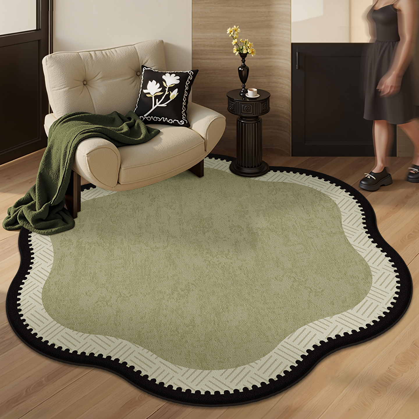 圆形地毯客厅复古法式防水