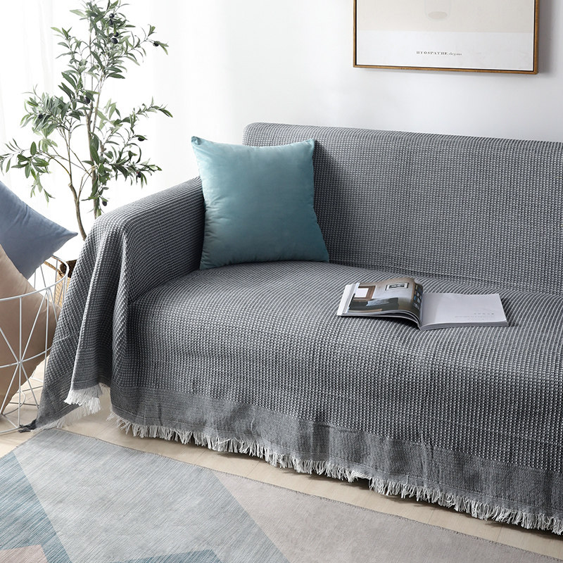 美式简约几何沙发巾沙发毯子盖巾老虎躺椅盖毯单人座垫