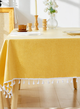 棉麻桌布防水防油防烫免洗简约茶几桌布垫长方形餐桌布日式台布