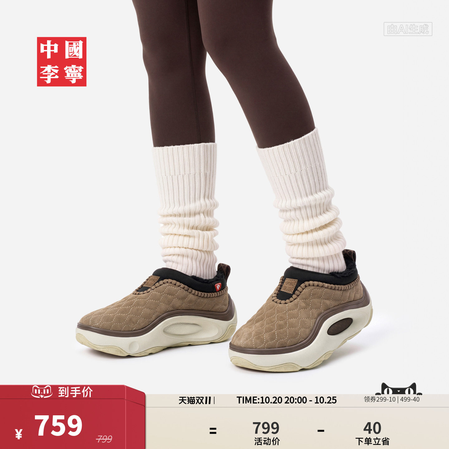 中国李宁云游SNOWMULE保暖鞋子