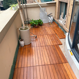 防腐实木阳台自拼接地板户外露台地面铺设龙凤檀防水室内花园地板