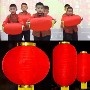 元旦新年舞蹈灯笼祖国你好道具儿童表演张灯结彩演出红灯笼可折叠