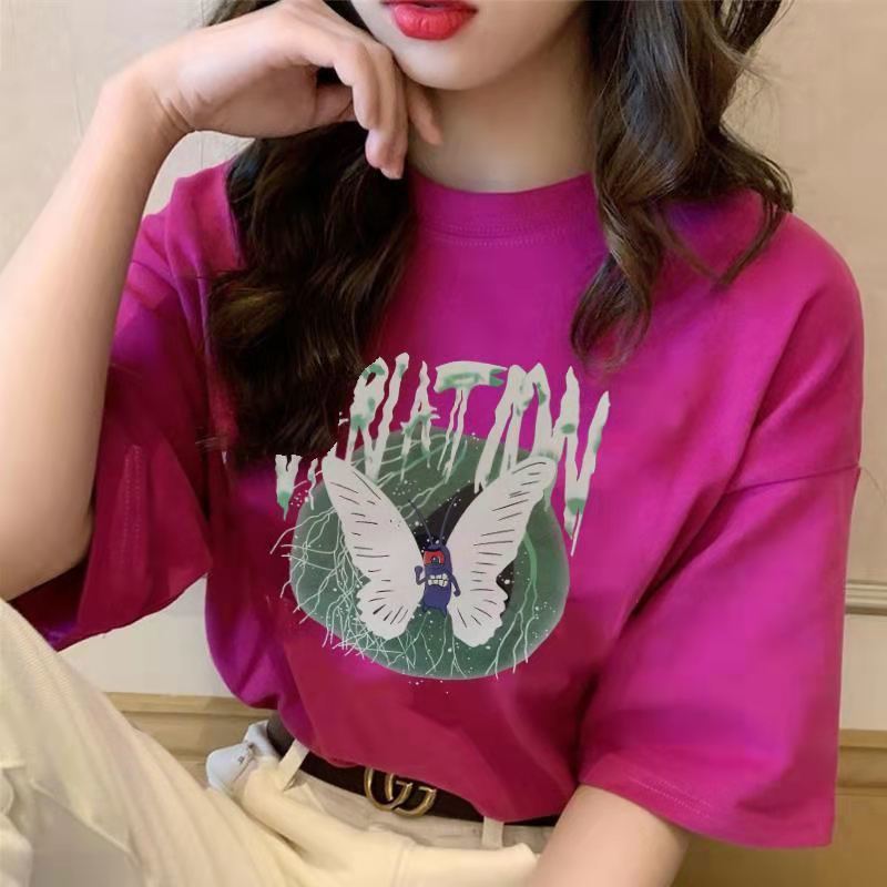 百搭短袖t恤女2022年新款ins潮宽松t桖设计感小众夏白色洋气上衣_女装_女士精品